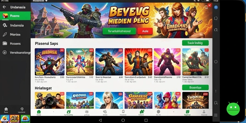 Screenshot menggambarkan item-item power-up yang menarik.